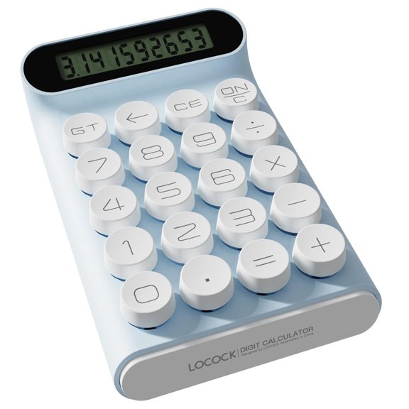 Mechanical Switch Calculator, Handheld For Daily And Basic Office,10 Digit Large LCD Display (Blue)