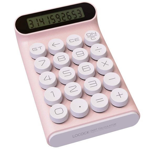 Mechanical Switch Calculator, Handheld For Daily And Basic Office,10 Digit Large LCD Display (Pink)