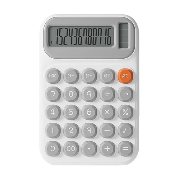 Mechanical Switch Calculator with Big Buttons, Desktop, 12 Digits, Solar Battery Power, Large LCD Display, Cute Blue for Teachers, Students, Office