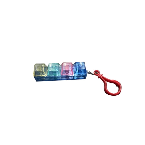 Mechanical Switch Fidget Keychain, Retro Gaming Block Sparkly Colorful Stress Relief Button Toy, Clicky Sensory Charm for Bags and Backpacks