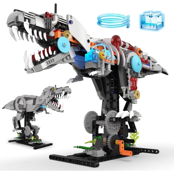 Mechanical T-Rex Dinosaur Building Set with Lights, Rotatable Components & Display Stand, STEM Building Toy,Home Office Decor for Adults, Mechanical Enthusiasts (730PCS)