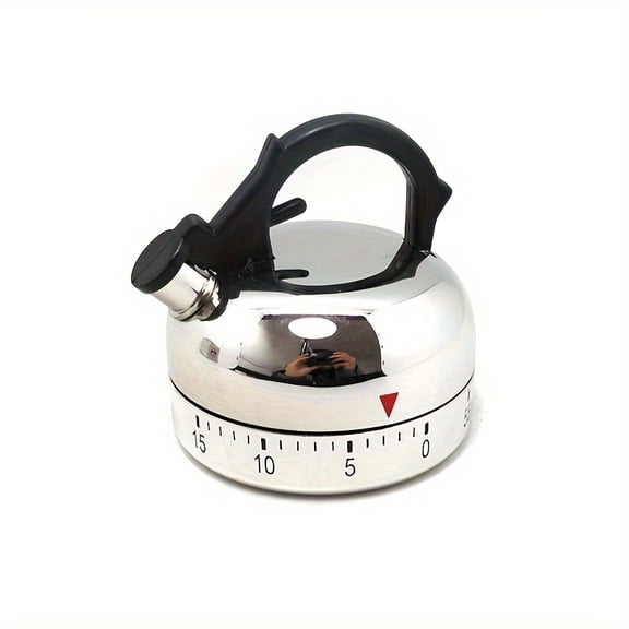 Mechanical Teapot-Shaped Timer Clock for a 60-Minute Kitchen Countdown