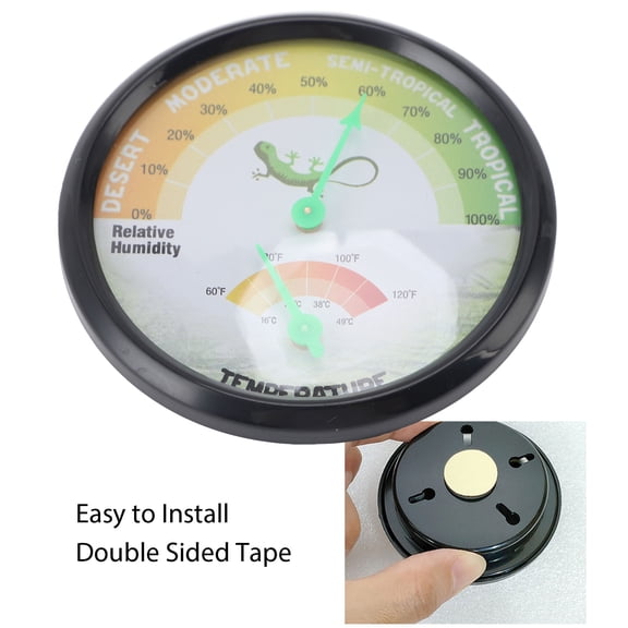 Mechanical Thermometer Hygrometer Dial For Reptile Pets, High Precision, No Battery Needed