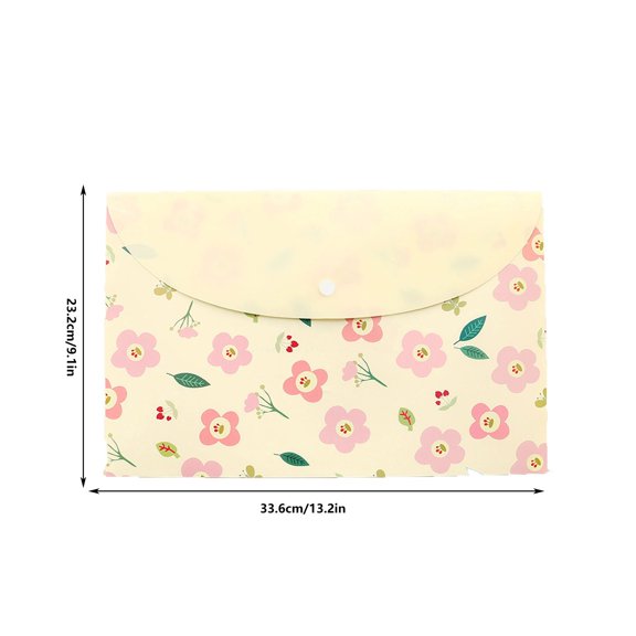 A4 Horizontal Snap File Folder  Waterproof Document Holder with Press Closure  Expandable Storage Bag for Office, School or Legal Papers