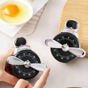 Mechanical Timer for Kitchen, Magnetic Loud Bell Timer Battery Free, Simple Manual Rotary Timer for Cooking Baking, Pomodoro Timer for Study Focus Time Management, Easy to Read Dial, White Finish