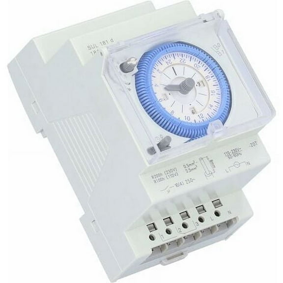 Mechanical Timer, Rail Timer Clock, 15 Minute Intervals, Suitable for Water Heaters--