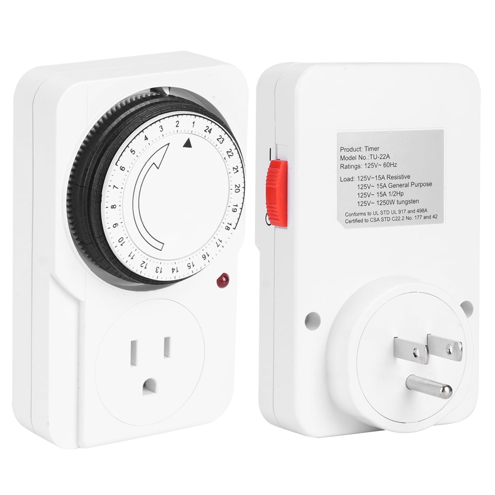 Mechanical Timer Socket 24-Hour Cycle Timing Controller, US Plug 125V ...