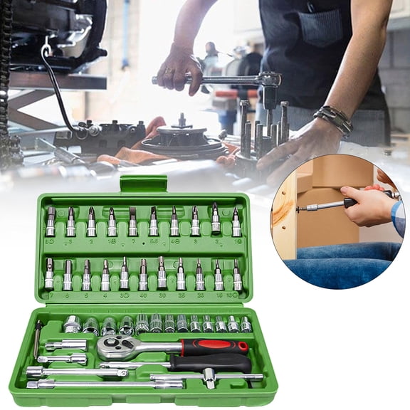 Mechanical Tool Set With Storage Case Metric Combination Socket Kit Compact Upgrade For Car Repair And Home Maintenance