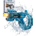 thumbnail image 1 of Mechanical Transforming Electric Water Gun, Automatic Water Blaster with Realistic LED Strobe Light Effects and 32FT Long Range IPX7 Fully Waterproof Space for Adults Summer Pool Beach (Blue), 1 of 8