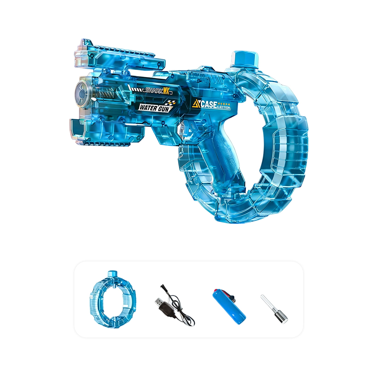 Mechanical Transforming Electric Water Gun - Automatic Water Blaster with Strobe Lights, Long Range & Mechanical Deformation, Outdoor Water Toy Gift(C 1PCS)