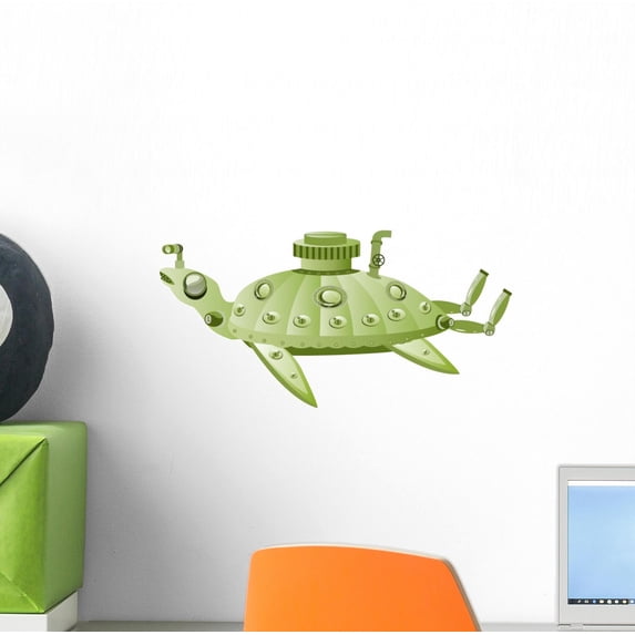 Mechanical Turtle Submarine Wall Decal Wallmonkeys Peel and Stick Decals for Boys (12 in W x 8 in H) WM502719