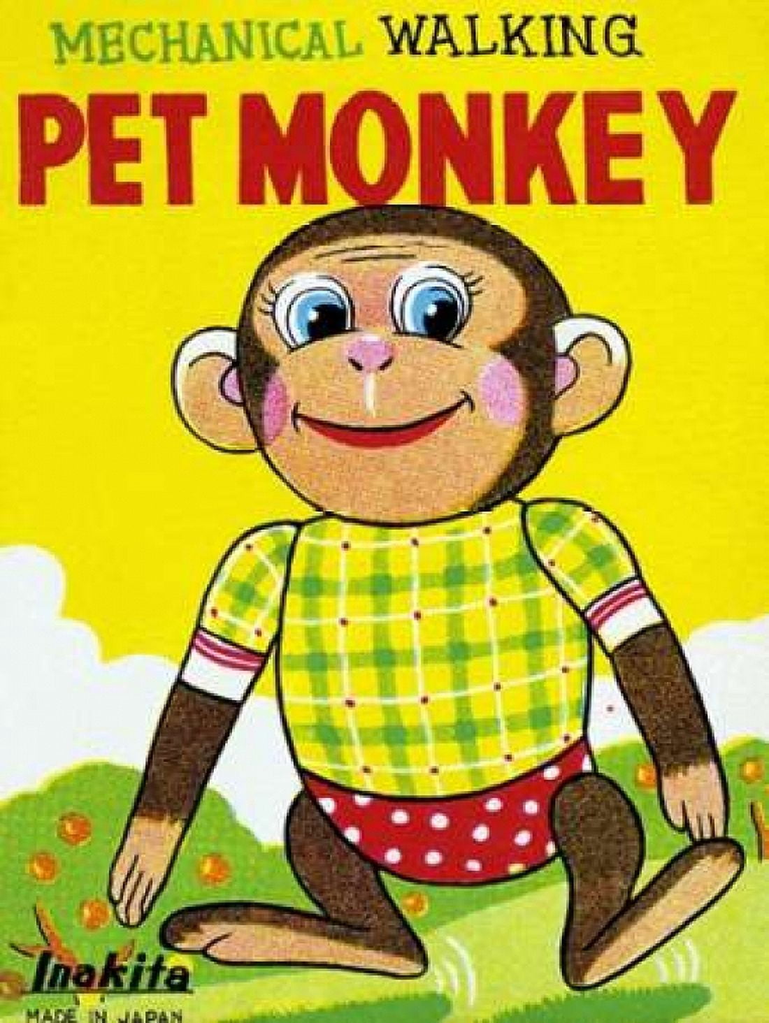 Mechanical Walking Pet Monkey Canvas Art - Retrobot (18 x 24)