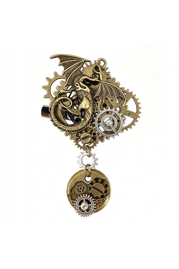 Mechanical Wing Gear Brooch Punk Themed Alloy Pin Handmade Punk Pin Perfect For Cosplay And Collectors