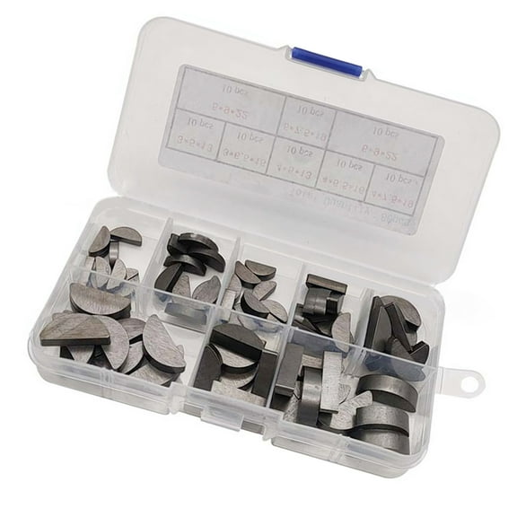 Mechanical Woodruff Keys set Multifunction Carbon Steel Set Comprehensive Woodruff Key set for Engine Repair & Maintenance