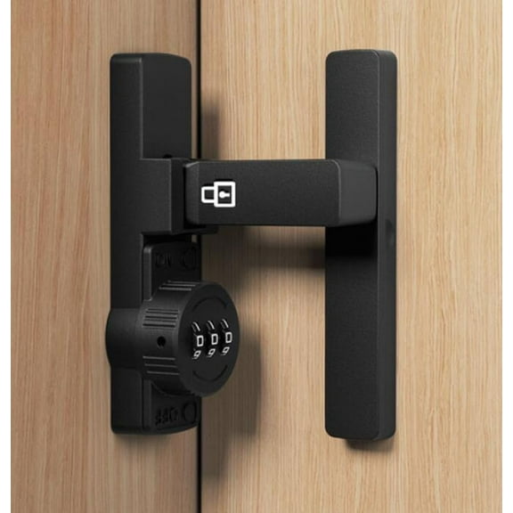Mechanical sliding combination door lock 90-degree flip combination cabinet lock Storage room, garage, bedroom, black