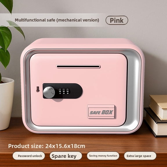 Mechanical storage password box, safe piggy bank, safe, password unlocking, can store money, large capacity, hidden key design, double protection.