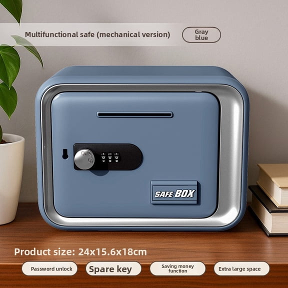 Mechanical storage password box, safe piggy bank, safe, password unlocking, can store money, large capacity, hidden key design, double protection.