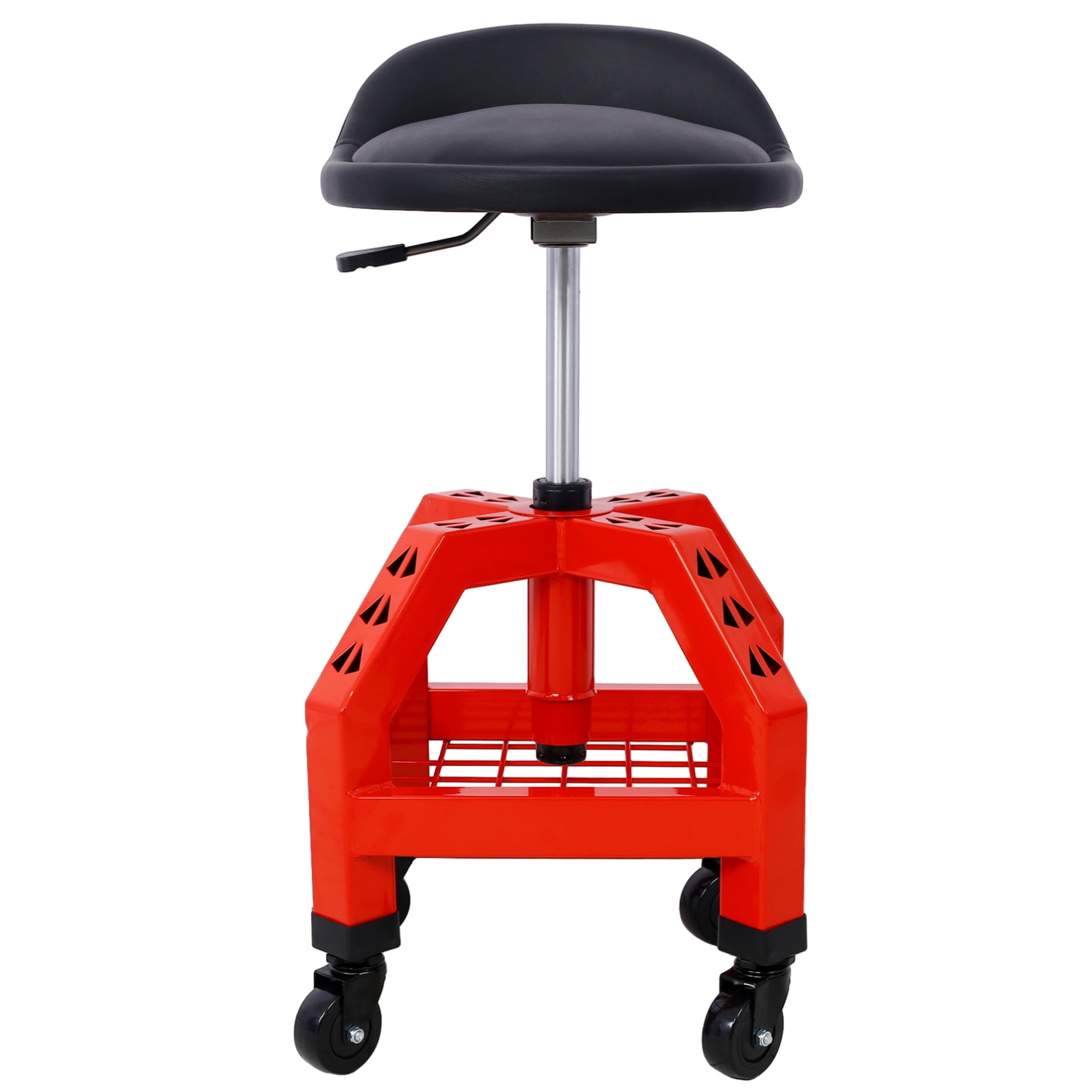 Mechanics Rolling Stool Numatic Wheels, Pneumatic 360 Degree Swivel