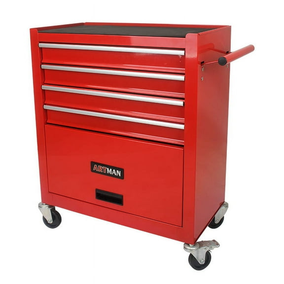 Mechanics Rolling Tool Storage Cabinet 4 Drawer Tool Chest Cart With Wheels For Repair Projects Workshop Home