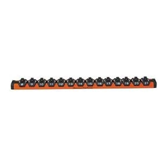 Mechanics Time Saver 3/8in Drive Lock-a-Socket Metric Set - Orange - Secure Socket Organization - Magnetic Rail - Durable Steel Construction