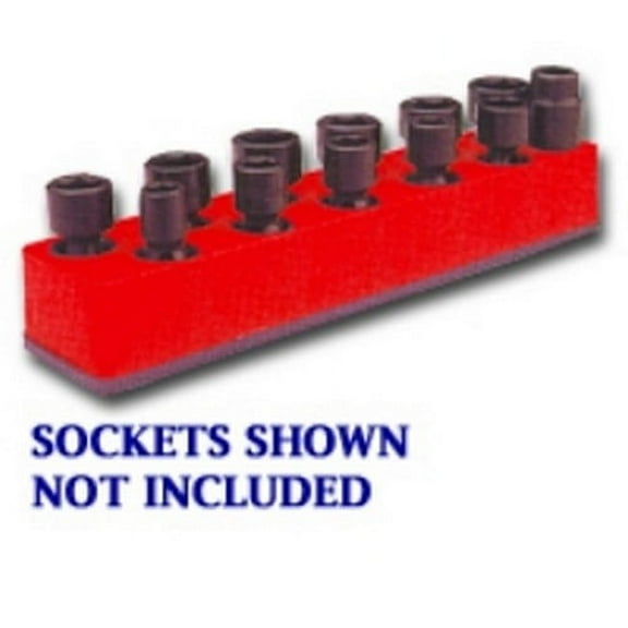 Mechanics Time Saver 981 3/8 in. Dr Univ Red 11 Hole Impact Socket Holder 9-19mm