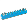 thumbnail image 1 of Mechanics Time Savers 580 1/4" Magnetic Neon Blue 37-Piece Bit Holder, 1 of 2