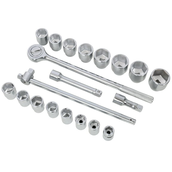 Mechanics Tool Box 21PCS 3/4" DRIVE SOCKET SET 6 POINTS,SAE Size,Red Blow Case,Tool Chest