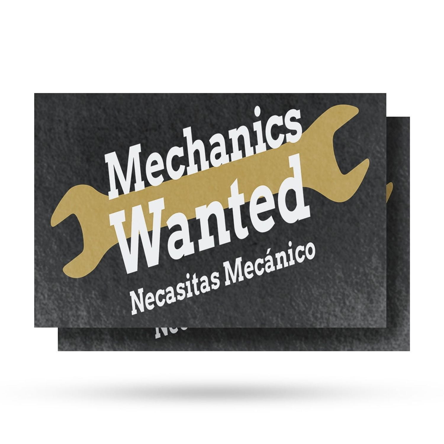 Mechanics Wanted English Spanish Vinyl Decal 2 Pack of 18 Inch x 24 ...