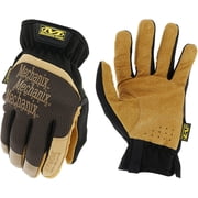 Mechanix Wear Fastfit Leather Gloves - Abrasion Resistant Gloves for Hand Safety - Breathable - Secure Fit - Two-Piece Palm - Machine Washable - Brown/Black - Medium