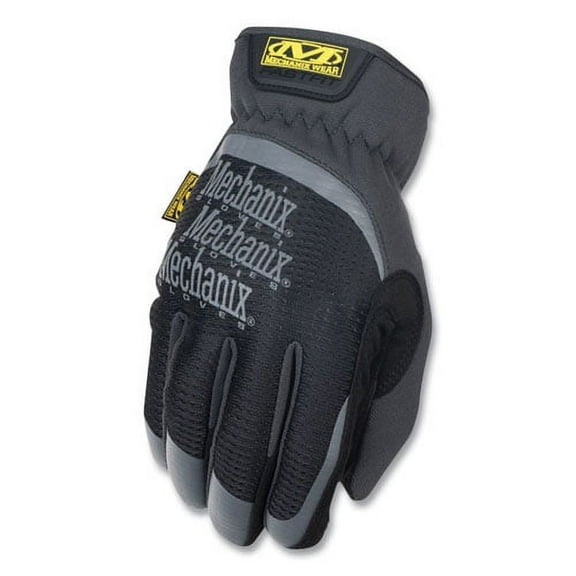 Mechanix Wear Fastfit Work Gloves, Synthetic Leather, for Hand Protection, Large, Black/Gray
