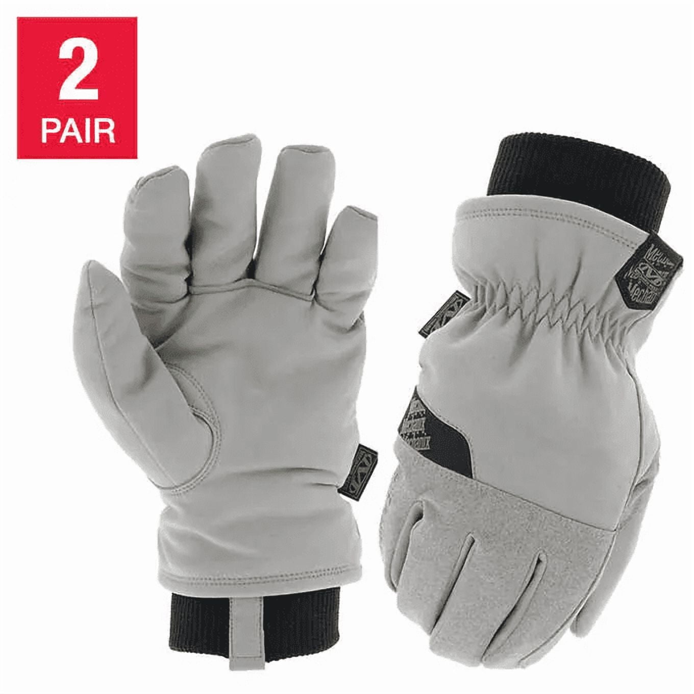 Mechanix Wear Insulated DuraHideX Driver Cold Weather Work Glove Water Resistant, Size Large, 2-Pack