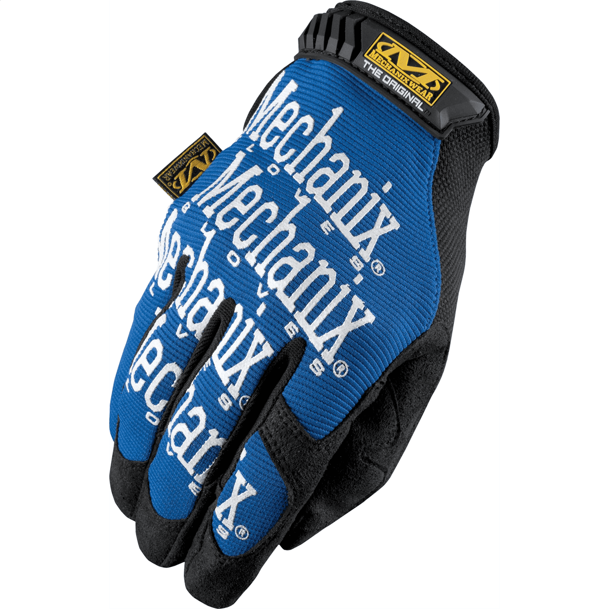 Mechanix Wear Medium Black And Blue The Original Full Finger Synthetic Leather Mechanics Gloves With Hook And Loop Cuff, Spandex Back, Synthetic Leather Palm And Fingertips And Reinforced Thumb