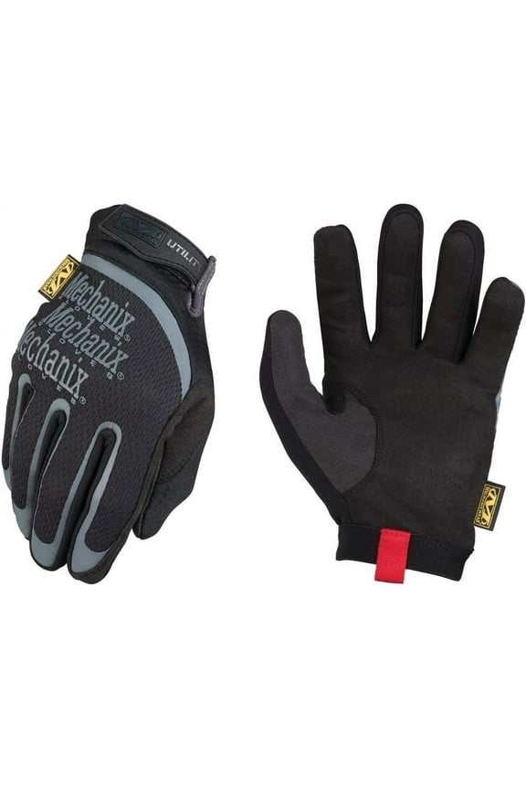 Touchscreen Capable Male Work Gloves, Medium, Pair, Thermal Plastic Rubber Black