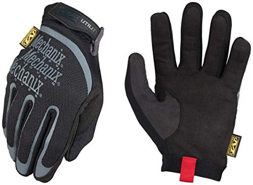 Mechanix Wear: Utility Work Gloves with Secure Fit, Touchscreen Capable, High Dexterity, Synthetic Leather Glove for Multi-purpose Use, Work Gloves for Men, Black (Black, Small)