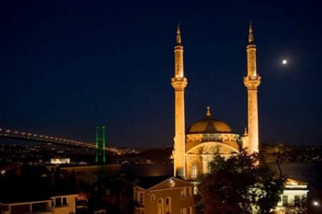 Mecidiye Mosque Bosphorus Bridge Ortakoy Istanbul Canvas Art - Ali Kabas DanitaDelimont (36 x 24)