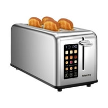 Mecity 4 Slice Toaster, Long Slot Toaster With Countdown Timer, T-78A