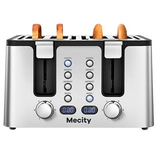 MegaChef 1800W 4-Slice Stainless Steel Silver Wide Slot Toaster 985115254M  - The Home Depot