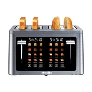Mecity 4 Slice Touchscreen Toaster, Stainless Steel Wide Slot Toaster with Dual Independent Controls, 6 Bread Presets & 6 Shade Settings, Countdown Timer, Memory Function, Defrost, 1700W