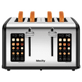 thumbnail image 1 of Mecity 4-Slice Toaster with Touchscreen, Stainless Steel, Wide Slots, 6 Browning Settings, Digital Display, Reheat, Defrost, Crumb Tray, Matte Black, 1 of 9