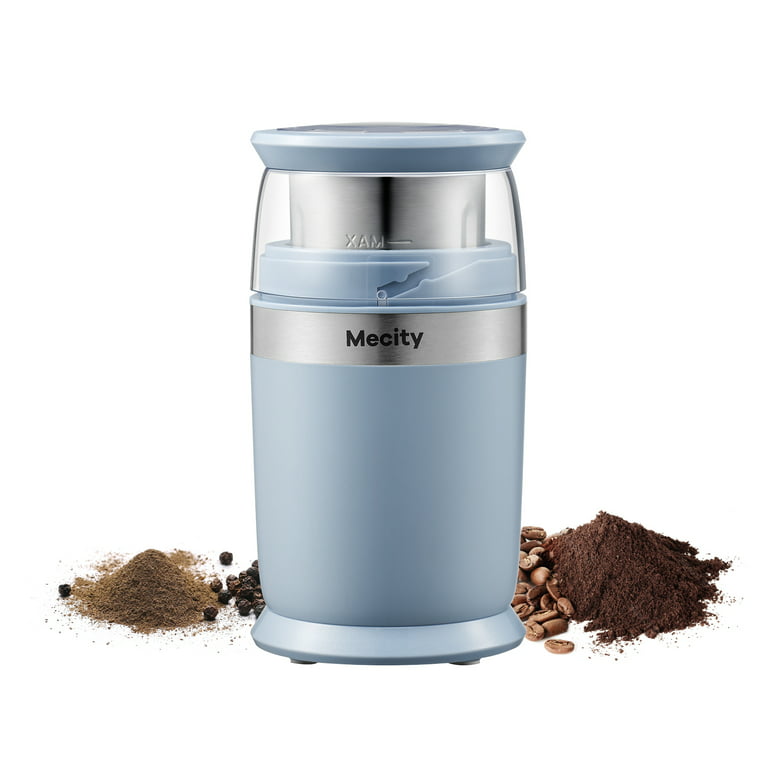 Mecity Electric Coffee Grinder 6 Blades Stainless Steel Removable Bowl Fast  Grinding, Coarse Fine Ground Coffee, Pepper Salt, 200W, Blue 