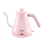 Mecity Basic Gooseneck Kettle, Stainless Steel, Fast Heating, Auto Shut Off, 0.8 L, 1000W, Pink