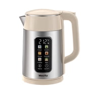 Mecity Electric Kettle Touch Screen Temperature Control Water Boiler, 6 Preset Temperature Programs, 2 Hours Keep Warm, 1.7 Liter, Cream White with Stainless St