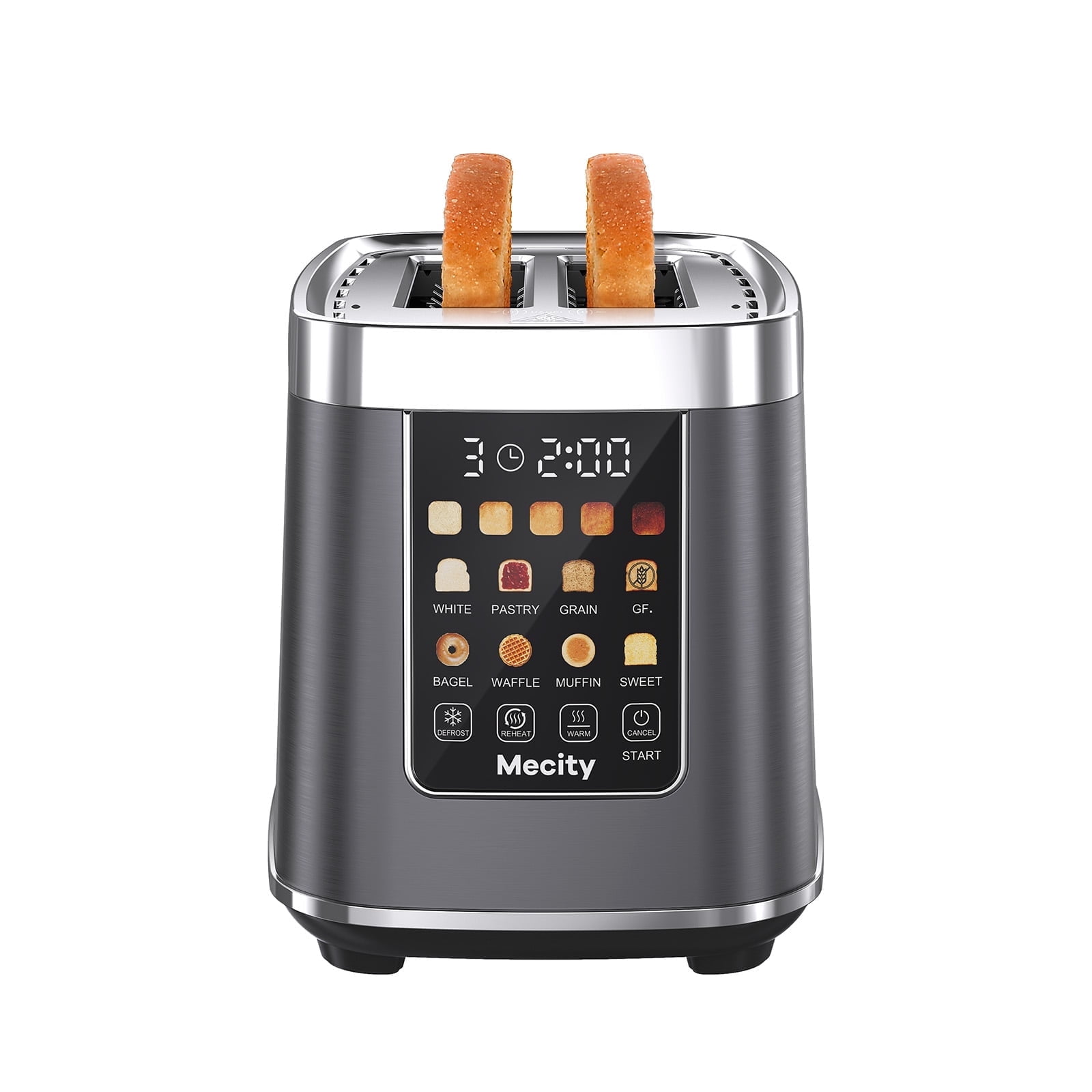 Mecha Toaster Mecity, Touch Screen Toaster, 2 Slice, 5 Browning Levels - Walmart.com