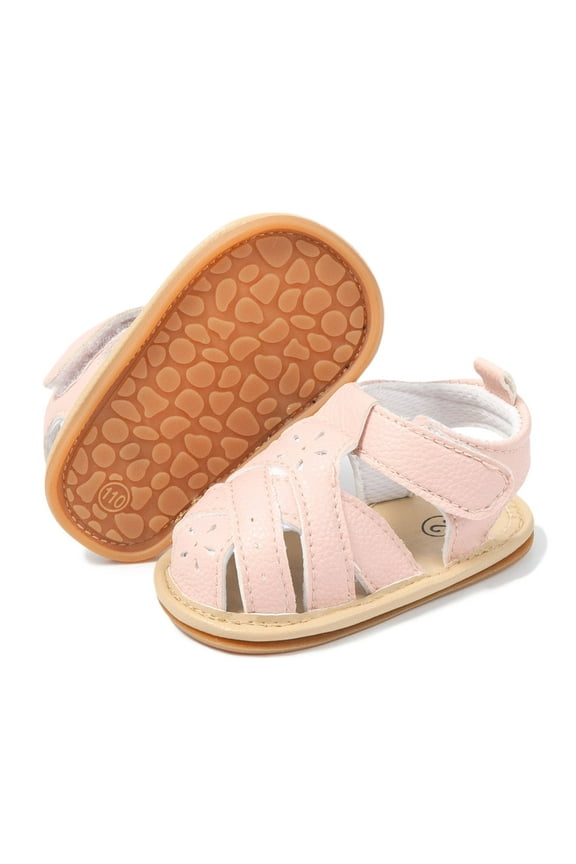 Baby Boys Girls Sandals Infant Closed Toe Crib Shoes for First Walkers 0-24 Months