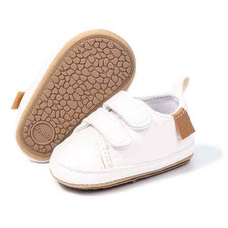 Meckior Baby Boys Girls Shoes High-Top Ankle Sneakers Toddler Soft Rubber Sole Infant Crib Shoes 0-18 Months