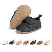 Meckior Baby Boys Girls PU Leather Soft Rubber Sole Sneakers Anti-Slip Toddler Ankle Boots Infant Walking Shoes Moccasins
