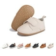 thumbnail image 1 of Meckior Baby Boys Girls Shoes Infant Dress Loafers Lace Up Leather Oxford Sneakers for Newborn 3-18M, 1 of 7