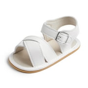 Meckior Baby Girl Sandals Infant Summer Soft Sole Shoe Anti-Slip Crib Shoes for First Walking 0-18 Months