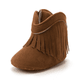 thumbnail image 1 of Meckior Baby Girls Boys Boots Infant Cowboy Tassel Booties Newborn Moccasins Shoes for 3-18 Months, 1 of 6