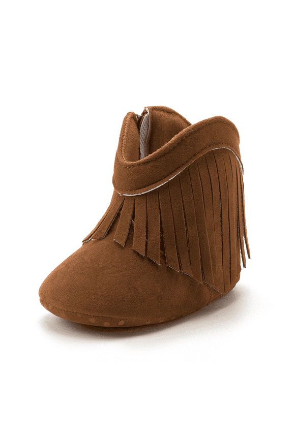 Baby Girls Boys Boots Infant Cowboy Tassel Booties Newborn Moccasins Shoes for 3-18 Months